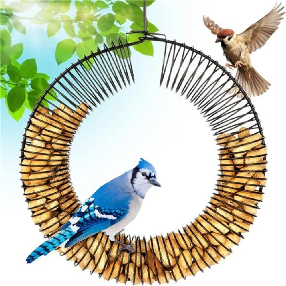 Hanging Peanut Wreath Bird Feeder, 16 Inch, Rust & UV Resistant, Weatherproof